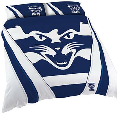 AFL Geelong Cats Navy White Stripes  Bedding Set