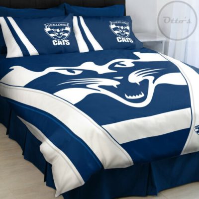AFL Geelong Cats Navy White Stripes  Bedding Set