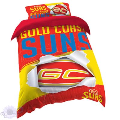AFL Gold Coast Suns Big Logo Scratch  Bedding Set