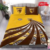 AFL Hawthorn Hawks 2023 Mix Color Indigenous  Bedding Set