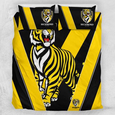 AFL Richmond Tigers Black Yellow Stripes  Bedding Set