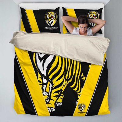 AFL Richmond Tigers Black Yellow Stripes  Bedding Set