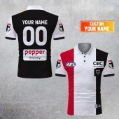 AFL St Kilda Saints Custom Name Number 2023 Guernsey Polo Shirt