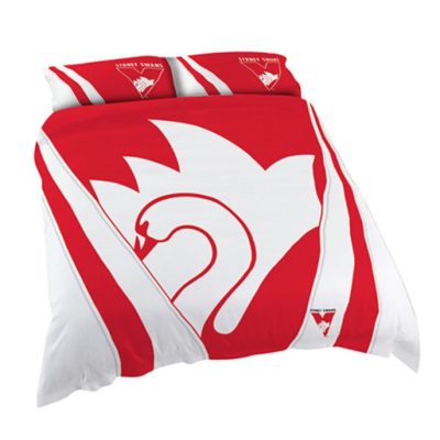 AFL Sydney Swans Red White Stripes  Bedding Set