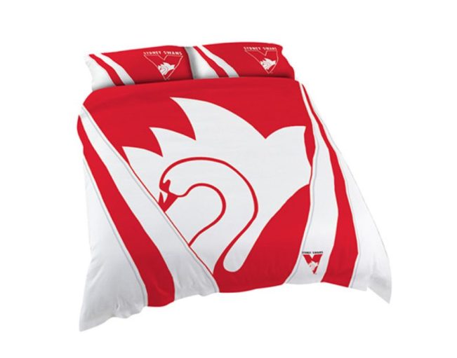 AFL Sydney Swans Red White Stripes  Bedding Set