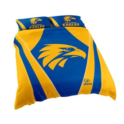 AFL West Coast Eagles Royal Blue Gold Stripes  Bedding Set