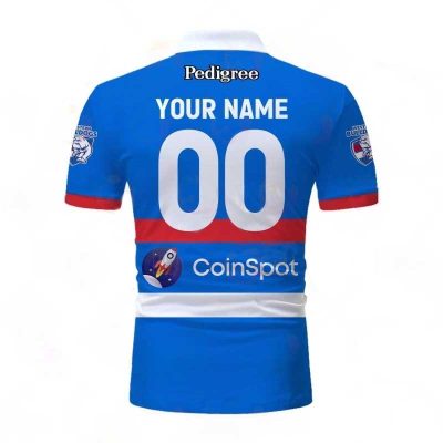 AFL Western Bulldogs Custom Name Number Home Guernsey 2023 Polo Shirt