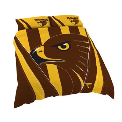 AFL Hawthorn Hawks Brown Yellow  Bedding Set V3