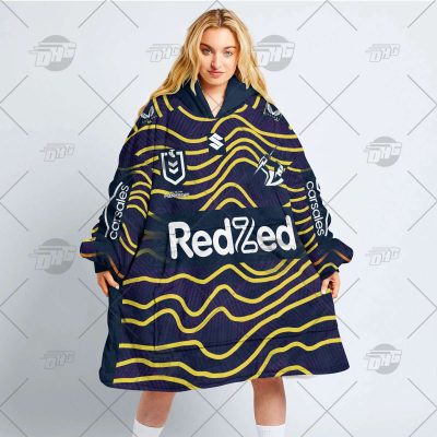 NRL Melbourne Storm Custom Name Number Indigenous Jersey Fleece Oodie