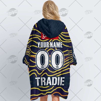 NRL Melbourne Storm Custom Name Number Indigenous Jersey Fleece Oodie