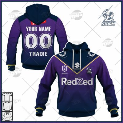 NRL Melbourne Storm Custom Name Number 2022 Home Jersey Pullover Hoodie