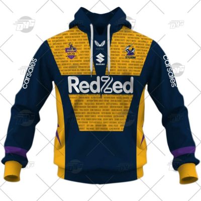NRL Melbourne Storm Custom Name Number 2022 Warm Up Jersey Pullover Hoodie