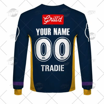 NRL Melbourne Storm Custom Name Number 2022 Warm Up Jersey Sweatshirt