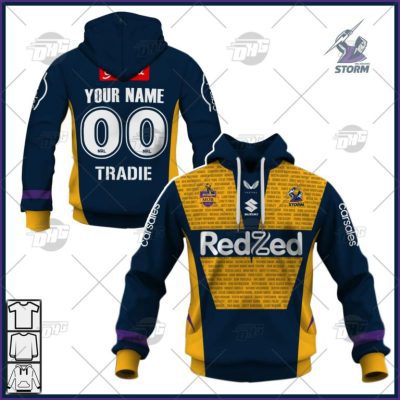 NRL Melbourne Storm Custom Name Number 2022 Warm Up Jersey Pullover Hoodie