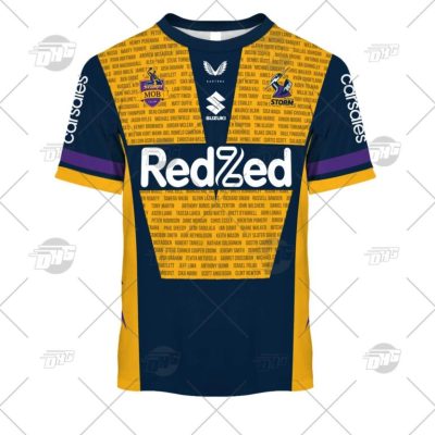 NRL Melbourne Storm Custom Name Number 2022 Warm Up Jersey T-Shirt