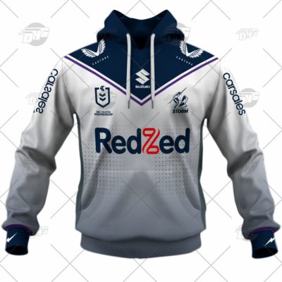 NRL Melbourne Storm Custom Name Number 2022 Away Jersey Pullover Hoodie