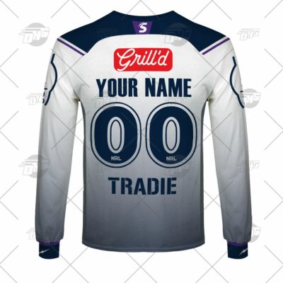 NRL Melbourne Storm Custom Name Number 2022 Away Jersey Sweatshirt