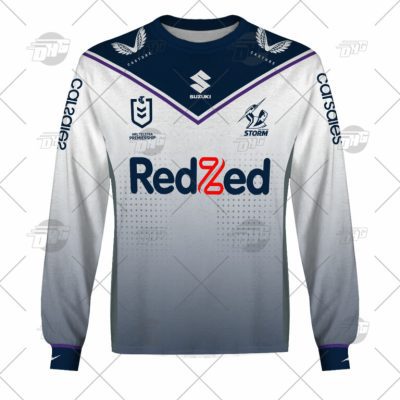 NRL Melbourne Storm Custom Name Number 2022 Away Jersey Sweatshirt