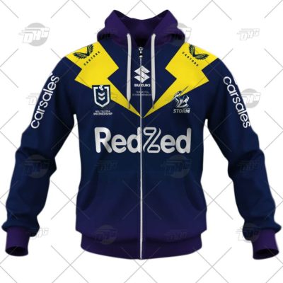 NRL Melbourne Storm Custom Name Number 2022 Alternate Jersey Zip Up Hoodie