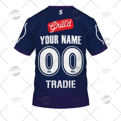 NRL Melbourne Storm Custom Name Number 2022 Alternate Jersey T-Shirt
