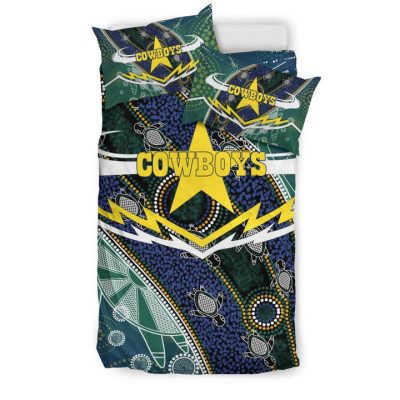 NRL North Queensland Cowboys Green Indigenous  Bedding Set