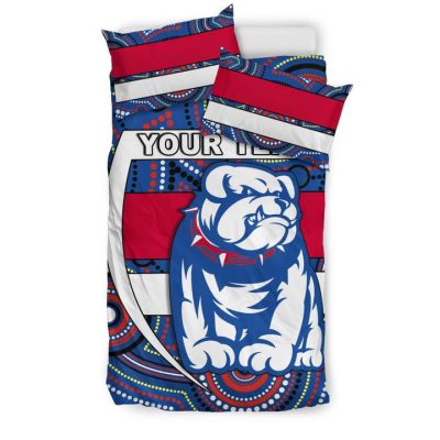 AFL Western Bulldogs Custom Name Indigenous  Bedding Set