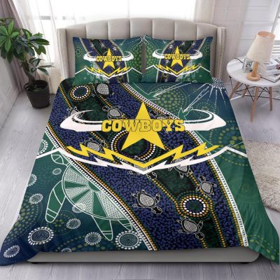 NRL North Queensland Cowboys Green Indigenous  Bedding Set