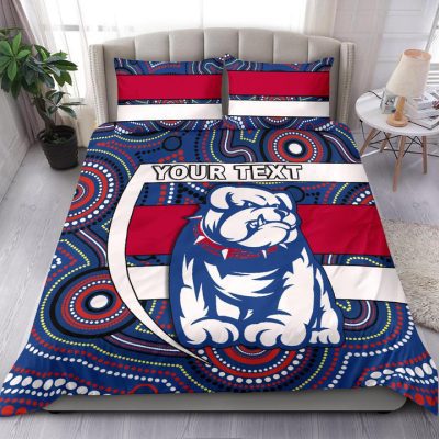AFL Western Bulldogs Custom Name Indigenous  Bedding Set