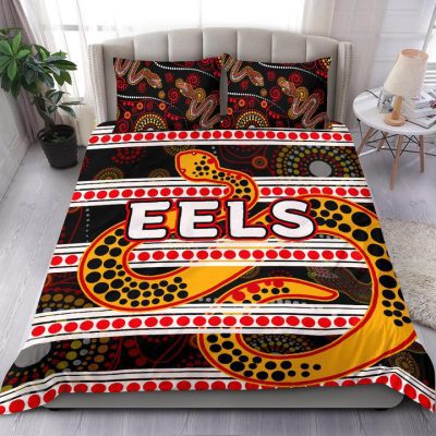 NRL Parramatta Eels Tribal Style Black  Bedding Set