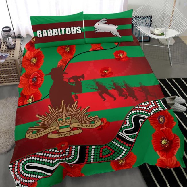 NRL South Sydney Rabbitohs ANZAC Day Indigenous Military  Bedding Set