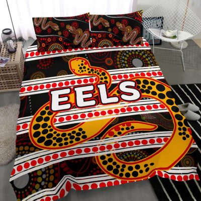 NRL Parramatta Eels Tribal Style Black  Bedding Set