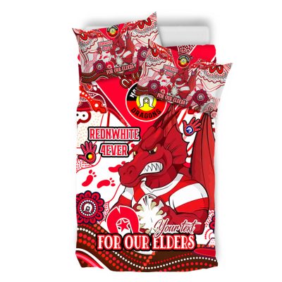 NRL St. George Illawarra Dragons Custom Text NAIDOC Week For Our Elders  Bedding Set