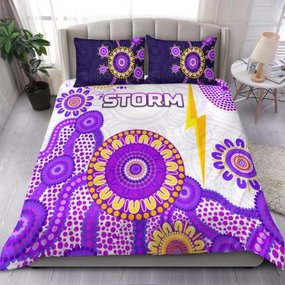NRL Melbourne Storm Indigenous  Bedding Set V7