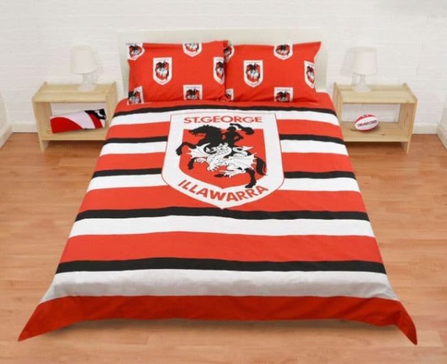 NRL St. George Illawarra Dragons Red Stripes  Bedding Set
