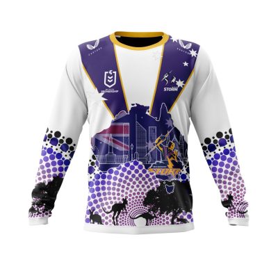 NRL Melbourne Storm Custom Name Number Australia?s Day Sweatshirt