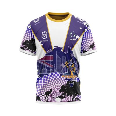 NRL Melbourne Storm Custom Name Number Australia?s Day T-Shirt