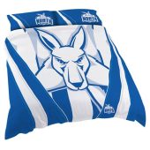 AFL North Melbourne Kangaroos White Royal Stripes  Bedding Set