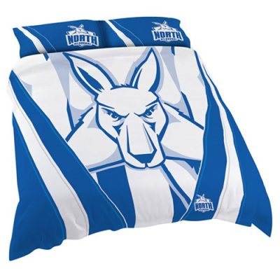 AFL North Melbourne Kangaroos White Royal Stripes  Bedding Set