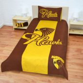 AFL Hawthorn Hawks Brown Yellow  Bedding Set V4