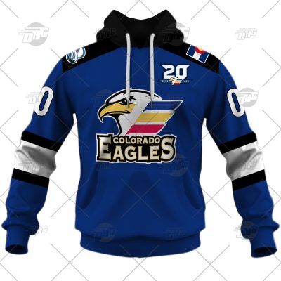 Customized AHL Colorado Eagles Premier Jersey Blue