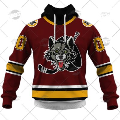 Customized AHL Chicago Wolves Premier Jersey Burgundy