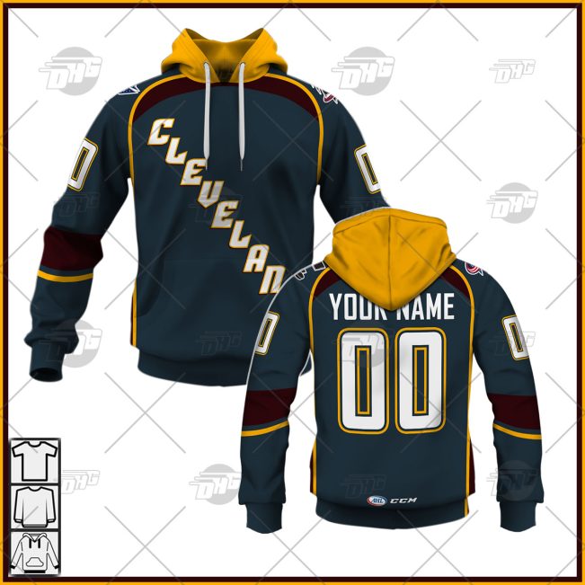 Customized AHL Cleveland Monsters Premier Jersey Black