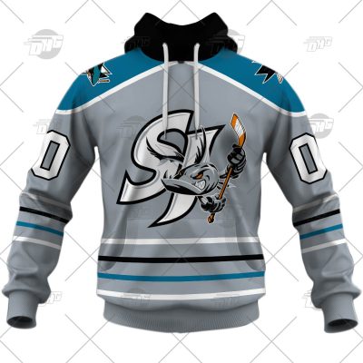 Customized AHL San Jose Barracuda Premier Jersey Grey