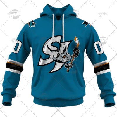 Customized AHL San Jose Barracuda Premier Teal Jersey