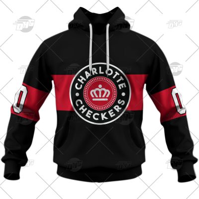 Customized AHL Charlotte Checkers Premier Jersey Black