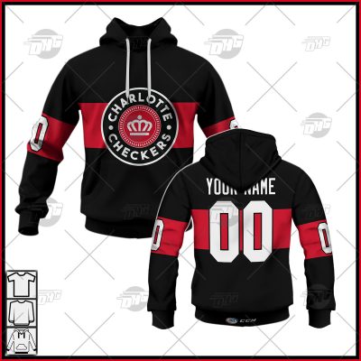Customized AHL Charlotte Checkers Premier Jersey Black