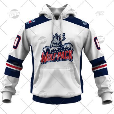 Customized AHL Hartford Wolf Pack Premier Jersey White
