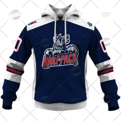 Customized AHL Hartford Wolf Pack Premier Jersey Blue