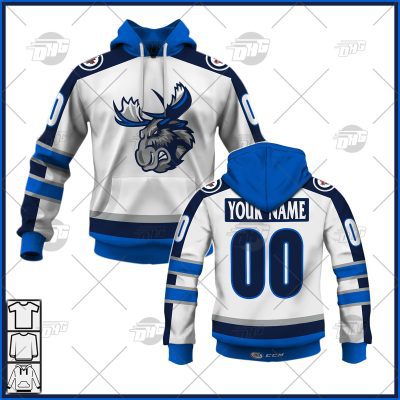 Customized AHL Manitoba Moose Premier Jersey White
