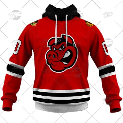 Customized AHL Rockford IceHogs Premier Jersey Red